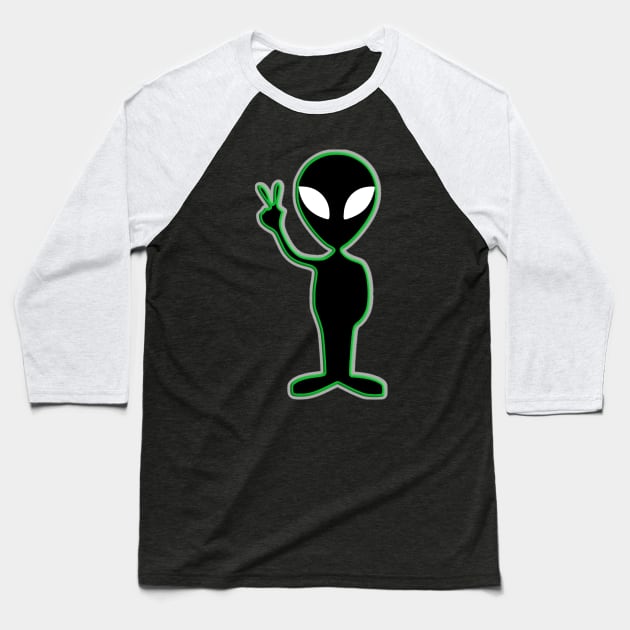 alien peace dude Baseball T-Shirt by rclsivcreative